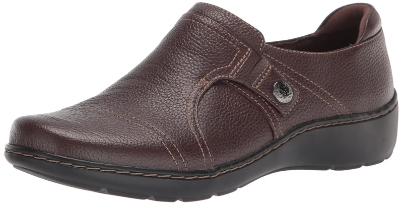 Clarks Women's Cora Poppy Low Shoes, Dark Brown Tumbled, 8.5 Narrow