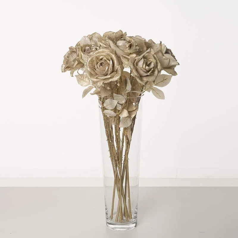 Express Flor Artificial Flowers, Silk plastic metal, Gold, 69 cm