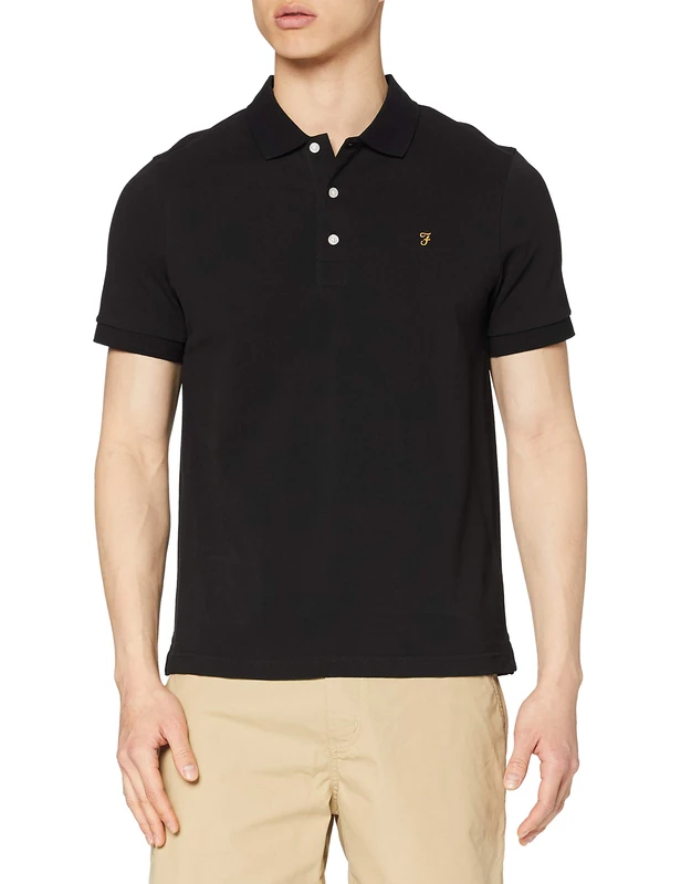 Farah Mens Blanes Polo Shirt, Black, S UK