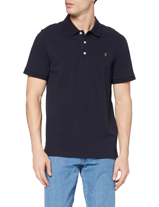 Farah Men's BLANES Polo Shirt, True Navy, S - Image 1