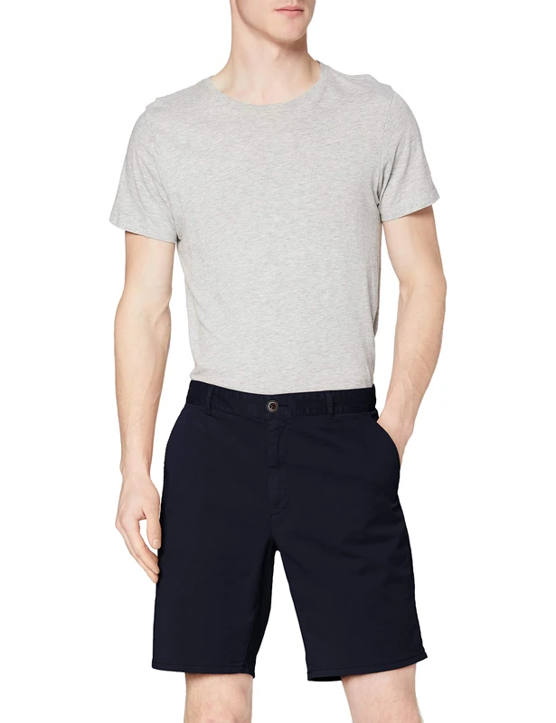 Farah - Men's Shorts, Hawk Dyed Twill Chino, Regular Fit with Stretch, True Navy, 38W
