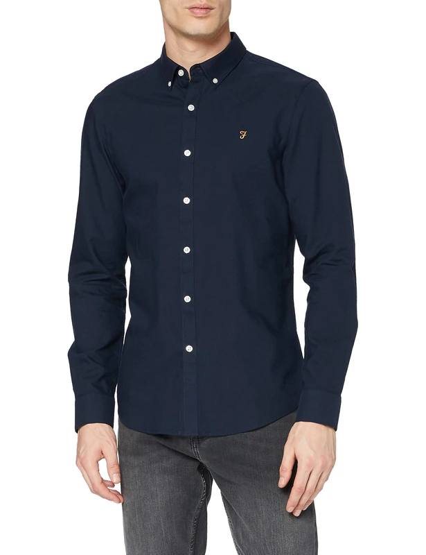 Perry Ellis Mens Brewer Shirt, Maritime Blue, S UK