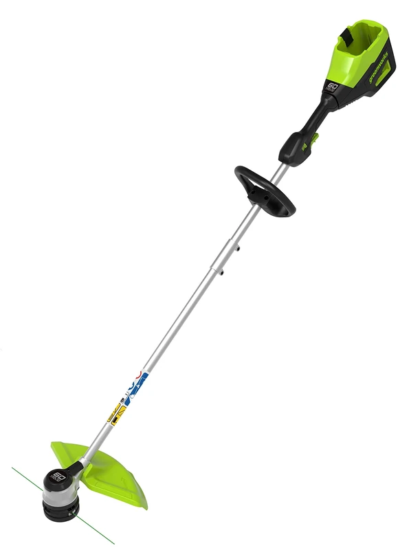 Greenworks Tools Cordless Lawn-Trimmer GD60LT (Li-Ion 60V 40cm Cutting Width 6000rpm 2mm String-Diameter Variable Speed Control Hi/Low-Mode Two-Piece Shaft Without Battery and Charger)