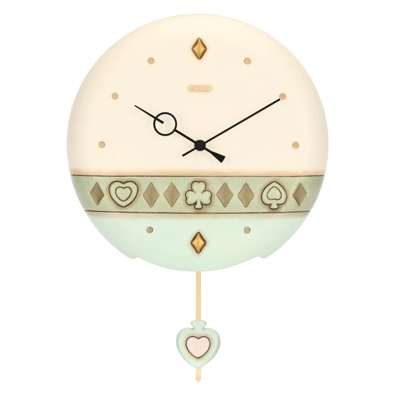 THUN Spring Charm Ceramic Pendulum Clock, 26 x 26 x 4.8 cm, Refined Style - Image 1