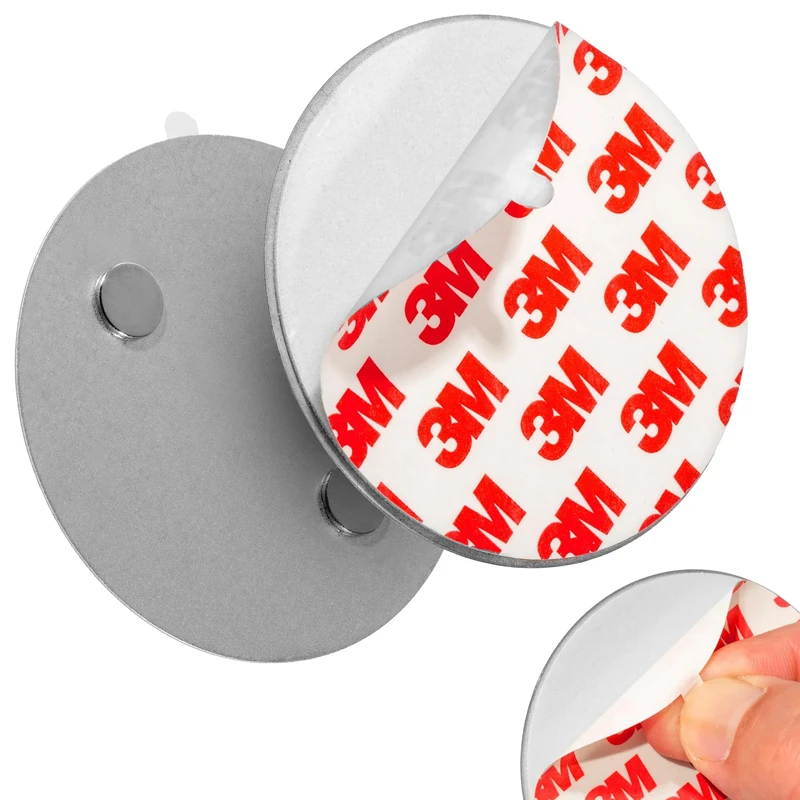 ECENCE 2pcs Magnetic Smoke Detector Mount Magnetic Adhesive Pads For Smoke Alarms Ø 70mm - Fast & Safe Mounting - No Drilling Or Screws - Fire Protection - Installation Tool