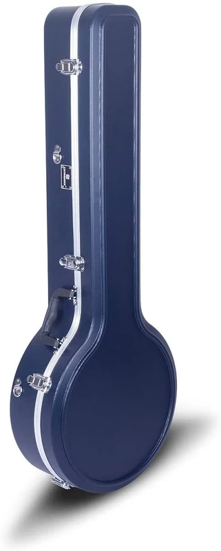 Crossrock ABS Molded Banjo Case for 5-String Resonator & Tenor Banjo | Blue Shell, Plush Velvet Interior, Backpack Straps – Hard Foam Core Protection - Blue(CRA861BJBL)