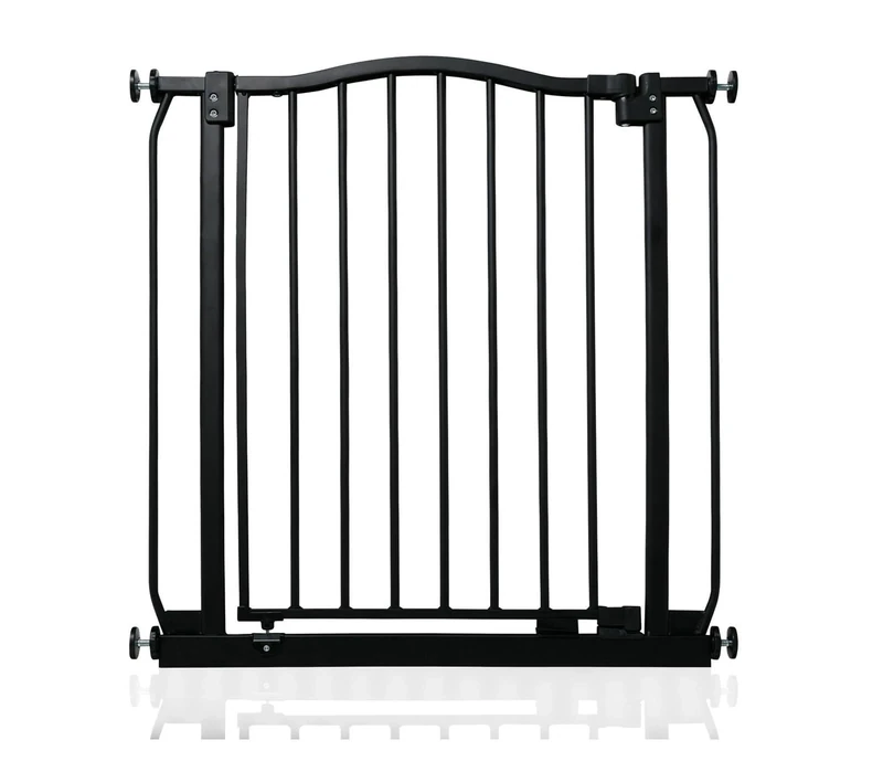 Safetots Curved Top Safety Gate, 71cm - 80cm, Matt Black, Pressure Fit Stair Gate, Baby Gate for Doors Hallways and Spaces, Safety Barrier, Easy Installation