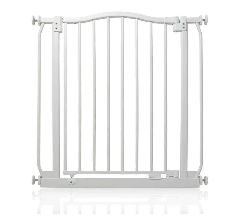 Safetots Curved Top Safety Gate, 71cm - 80cm, Matt White, Pressure Fit Stair Gate, Baby Gate for Doors Hallways and Spaces, Safety Barrier, Easy Installation