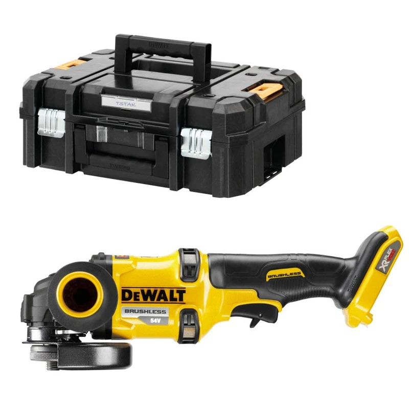 DEWALT sin escobillas XR Flexvolt 54 V 125 mm Electrónica, Arranque Suave, Freno, Embrague, sin cargador/batería y maletín TSTAK II Multicoloured