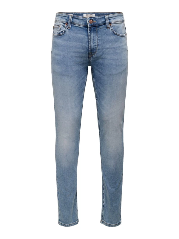 ONLY & SONS Male Slim Fit Jeans ONSLOOM Low Waist Slim Fit Jeans, Blue Denim, 30 W/34 L