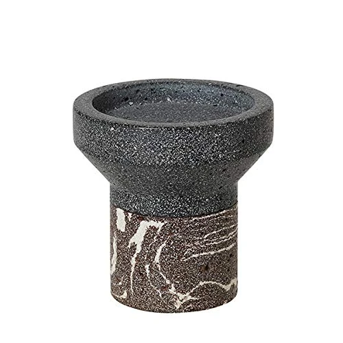 broste Copenhagen Idun Candle Holder, Stone, Brown, 10 x 10 cm