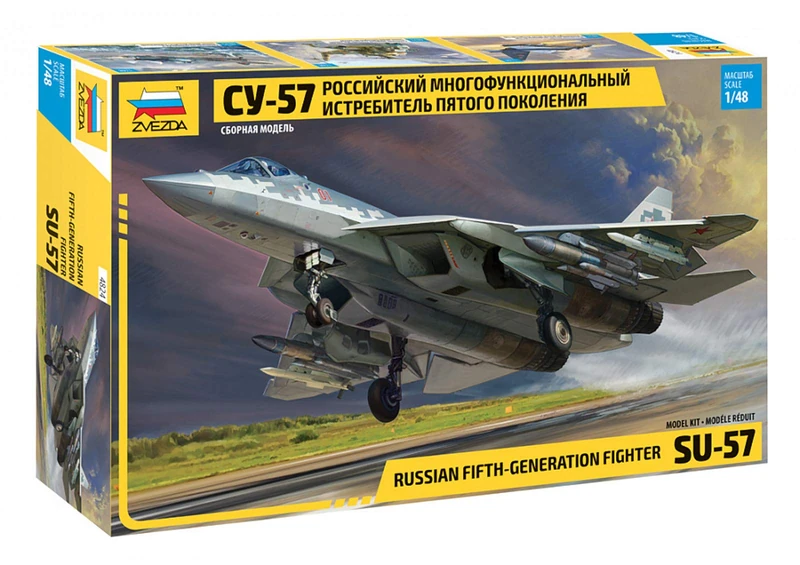 Zvezda 530004824 1:48 Sukhoi SU-57 Plastic Building Kit, Assembly Kit, Detailed Replica Multicoloured