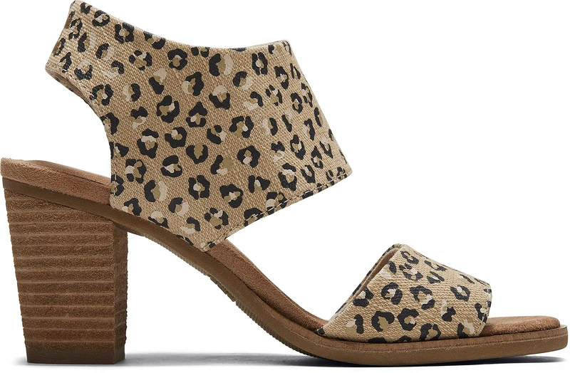 TOMS Women's Majorca Cutout Heeled Sandal, Cheetah Natural, 4.5 UK