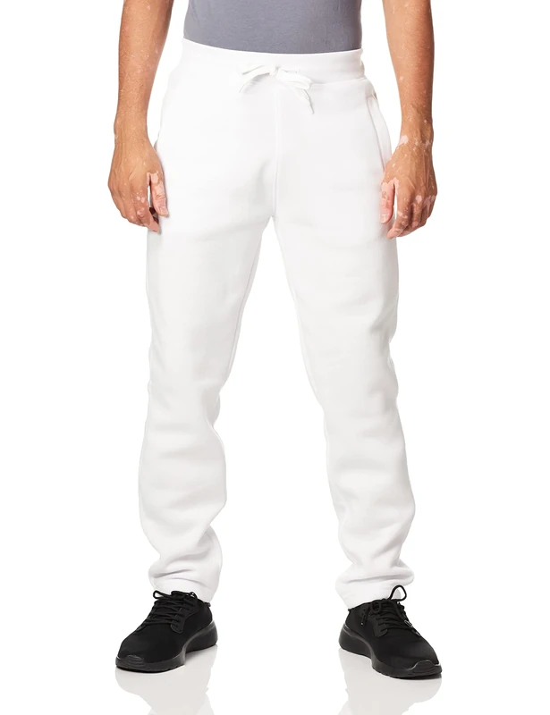 Southpole Men's 1570 Basic Active Fleece Jogger Sweatpants, White, 5XL Big - Image 1