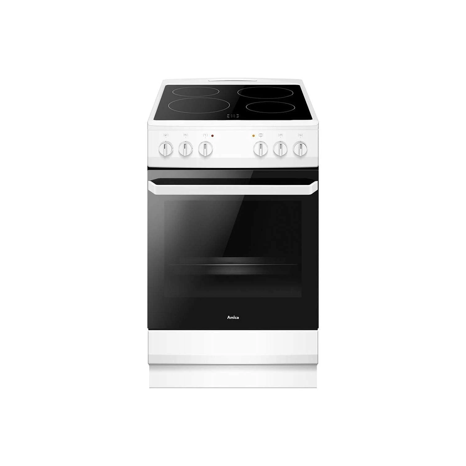 Amica AFC1530WH Freestanding Electric Cooker with Ceramic Hob, Conventional Oven, 50cm wide, White