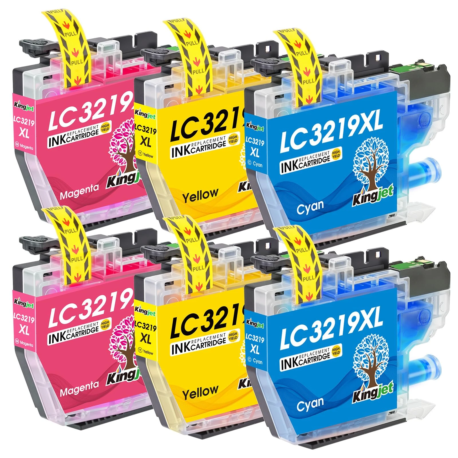 KINGJET LC3219XL Compatible Brother LC3219XL LC3219 LC3217 Ink Cartridges for Brother MFC-J5330DW MFC-J5335DW MFC-J5730DW MFC-J5930DW MFC-J6530DW MFC-J6930DW MFC-J6935DW(2 Cyan,2 Magenta,2 Yellow)