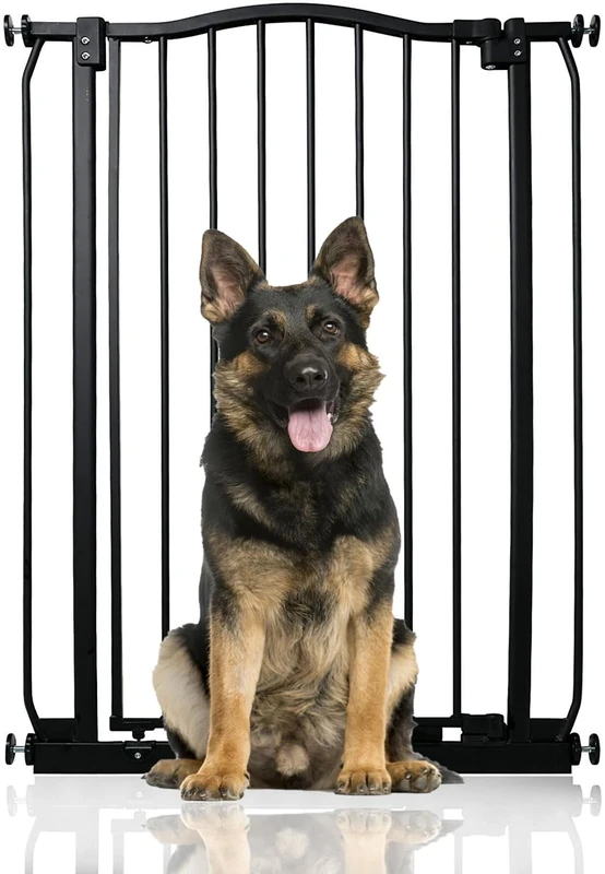 Bettacare Extra Tall Curved Top Gate, 71cm - 80cm, Matt Black, 100cm Tall, Pressure Fit Pet Gate for Dog and Puppy, Easy Installation