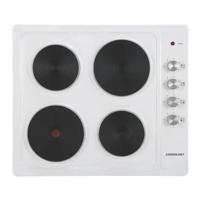 Cookology SEP601WH 60cm White Electric Cooktop - 4 Zones, 6 Settings