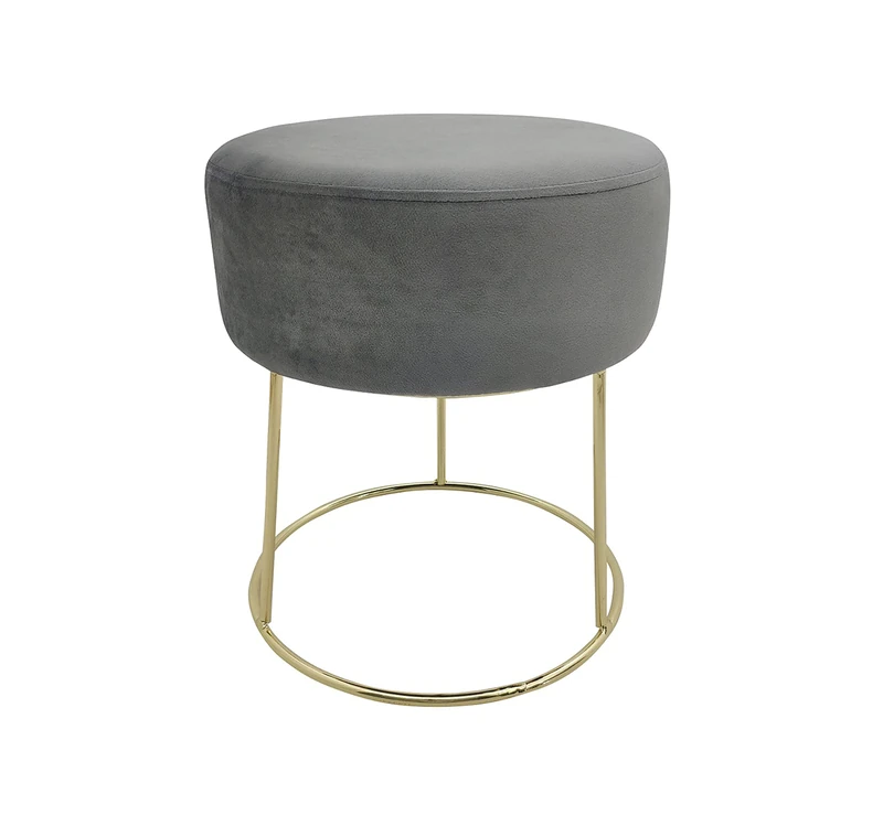 ECHTWERK Marilyn Stool Velvet Surface Cover, 35.5 x 35.5 x 40.5 cm, Holds up to 150 kg, Grey