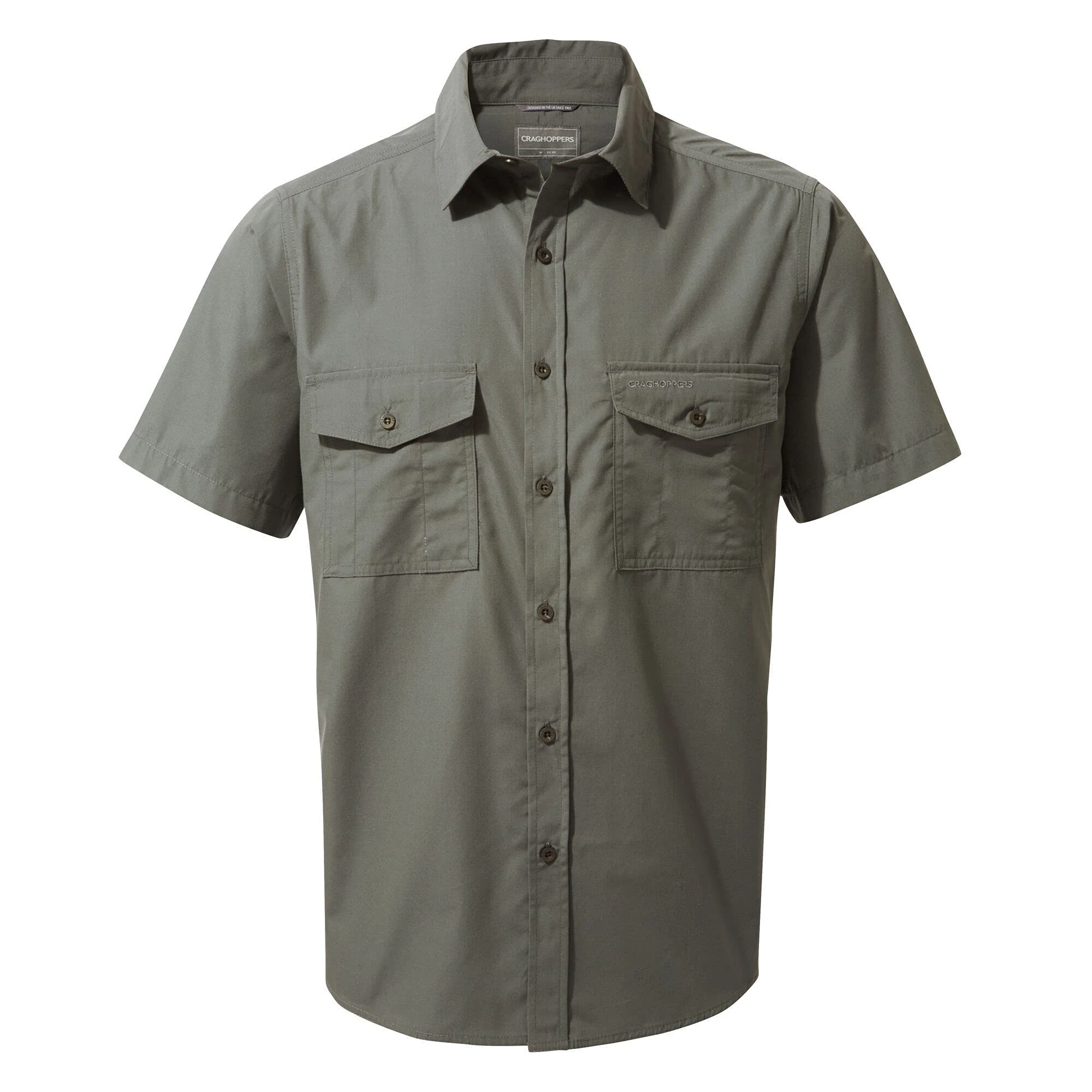 Craghoppers Mens Kiwi Short Sleeve Hiking Shirt, Dark Grey, XL EU