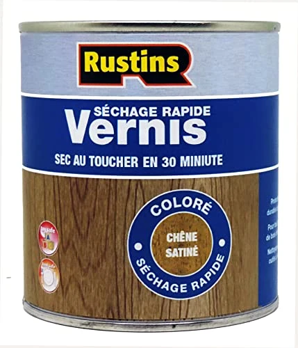 Rustins - Quick Drying Satin Oak Interior Varnish 500ml - 15m²/L - (VGOA500FR)