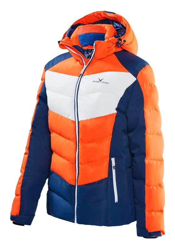 Black Crevice Ladies Ski Jacket, Orange/Blue/White, 40
