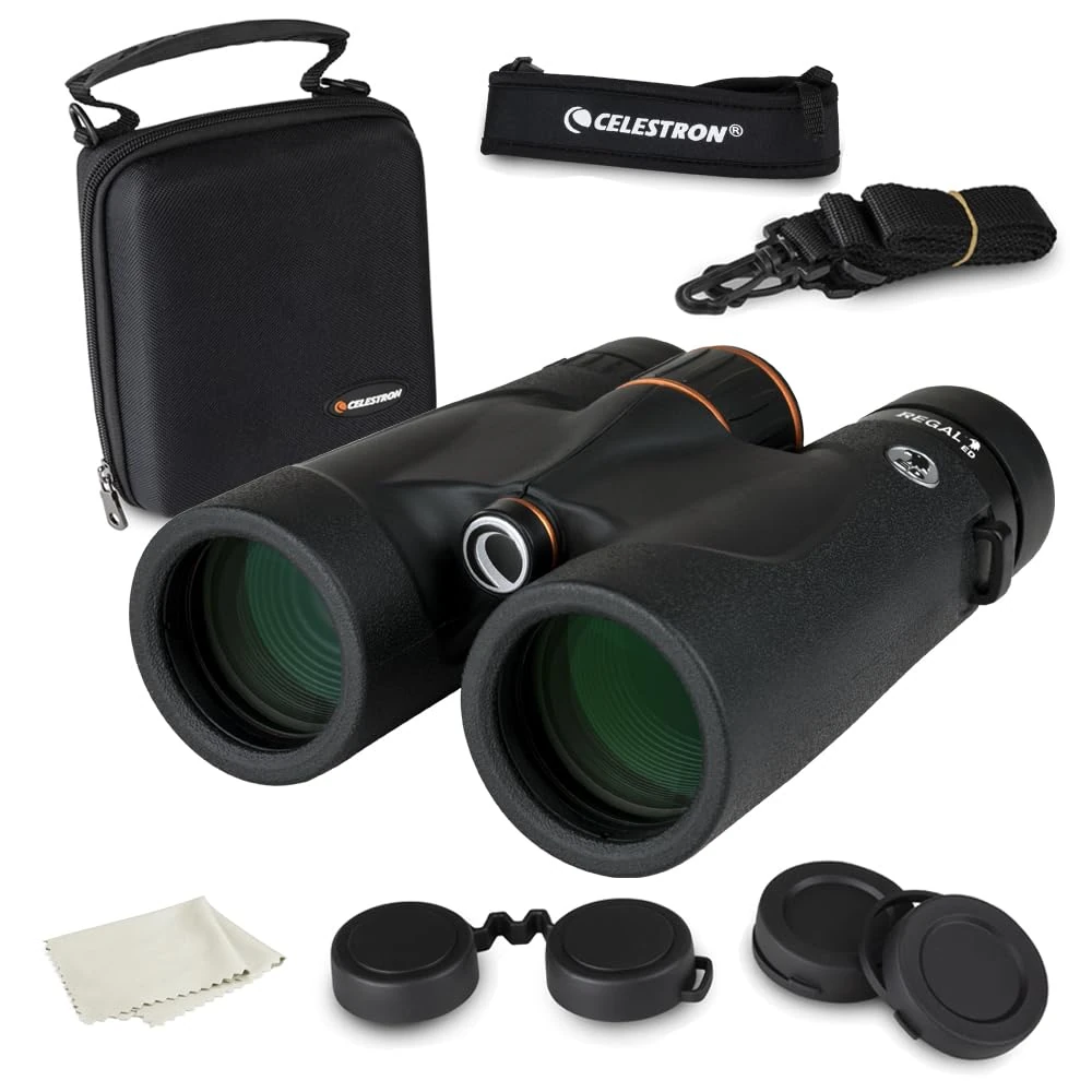 Celestron 71390 Regal ED 8x42 Binoculars for Birding and Outdoor Actvities, Phase and Dielectric Coated BaK–4 Prisms, Fully Multi-Coated Optics, 6.5 Feet Close Focus