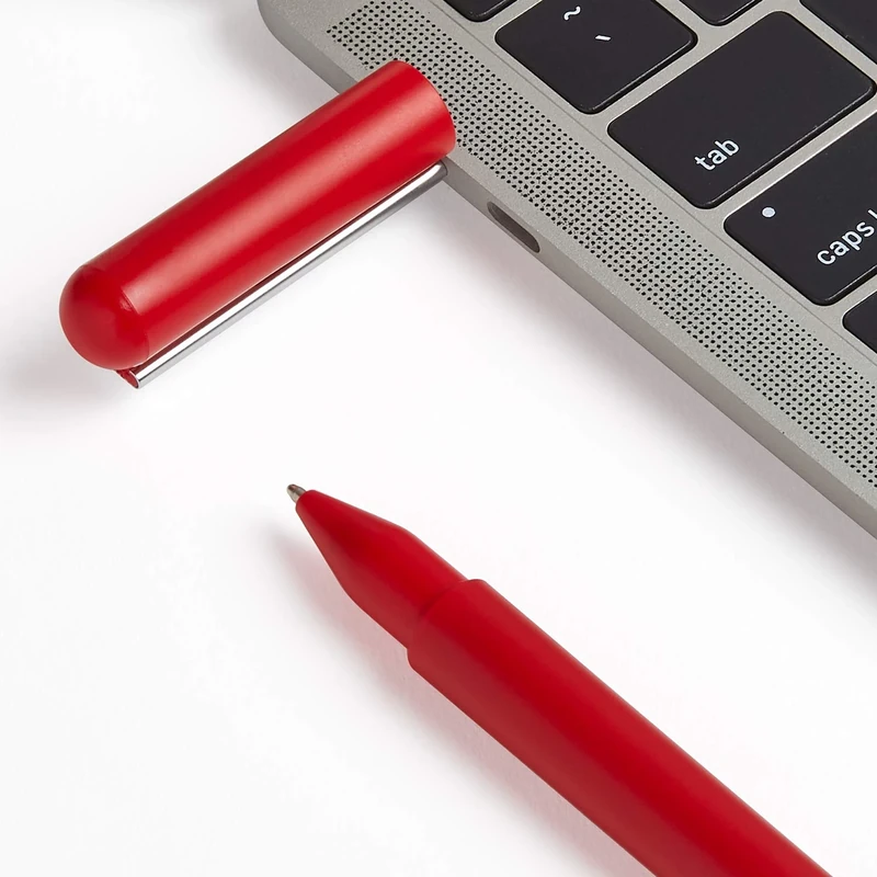 LEXON - C-Pen Black Ink Ballpoint Pen with 32 GB Flash Memory Integrated in the Cap - Red - Image 1
