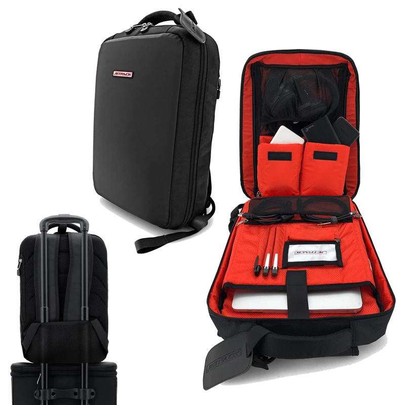 Jetpack Snap Backpack for Non DVS, Club DJ Gig Setup, This Bag Protects Mac, Laptop, Stand, Headphones, USB Mobile Devices, Cable, Microphone. Travel Friendly, Ultra Slim Design