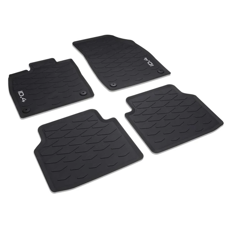 Volkswagen 11B06150082V Rubber Floor Mats Premium All-Weather Mats 4 x Rubber Mats with ID.4 Lettering