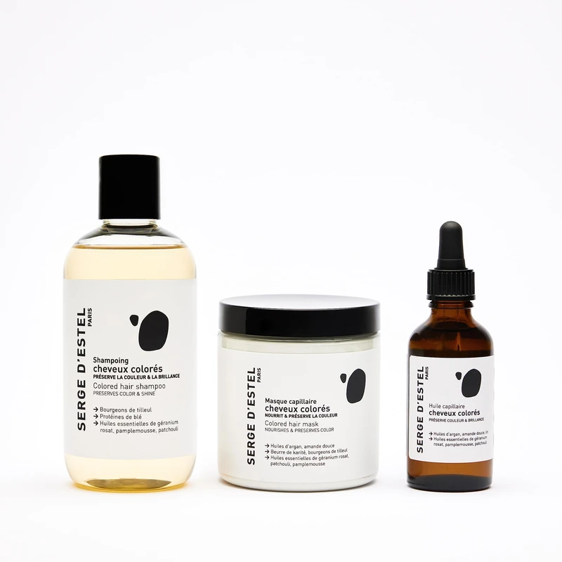 SERGE D'ESTEL PARIS Care of coloured hair natural vegan care protection colour protection shampoo hair mask hair oil 550 ml