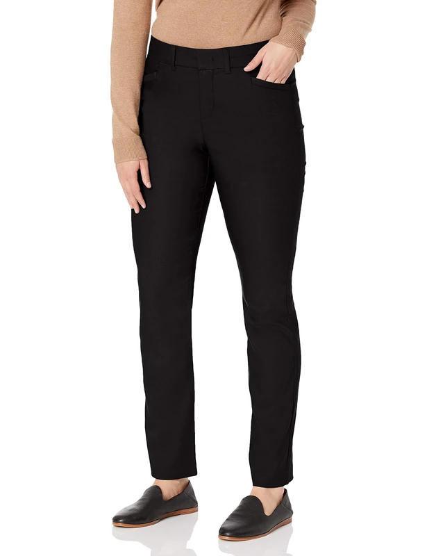 Gloria Vanderbilt Women's Haven Straight Trouser Pant, Black, 12 Short