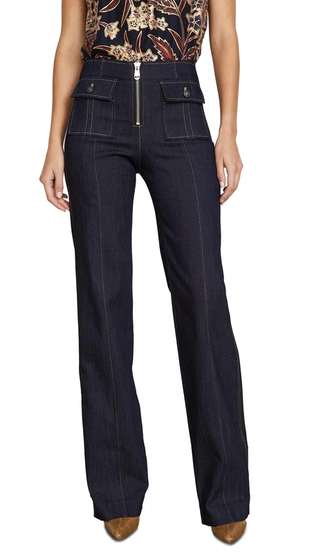 Cinq a Sept Women's Long Azure Pant, Indigo, 4