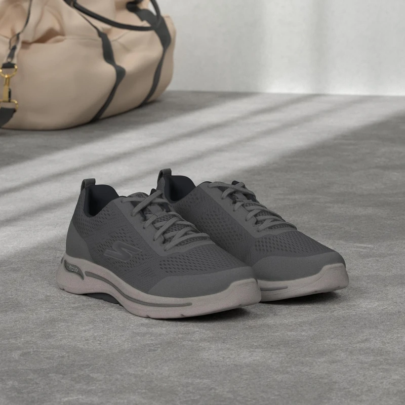 Skechers Go Walk Arch Fit - Idyllic Grey/Navy 8.5 EE - Wide
