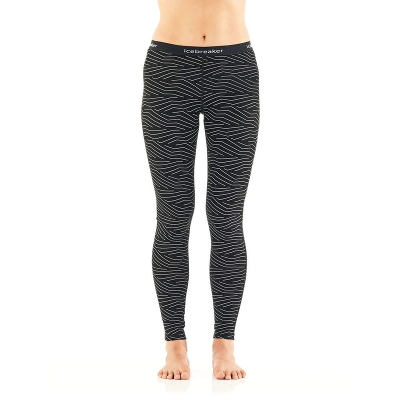 icebreaker WMNS 200 Oasis Leggings Napasoq Lines – Women's Leggings Black