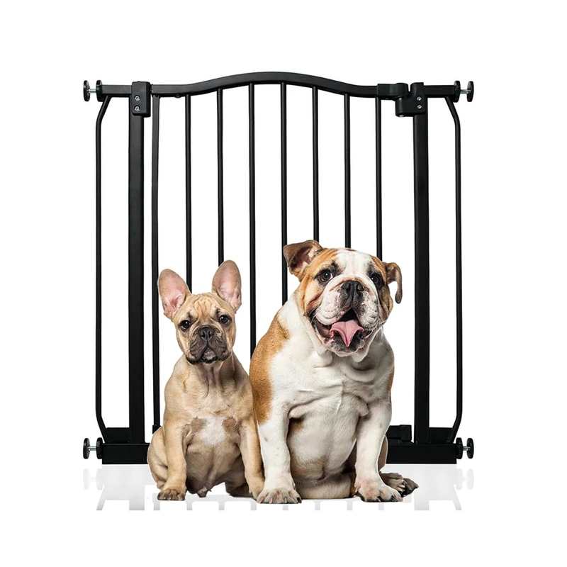 Bettacare Curved Top Dog Gate, 71cm - 80cm, Matt Black, Pressure Fit Pet Gate for Puppy and Dog, Easy Installation