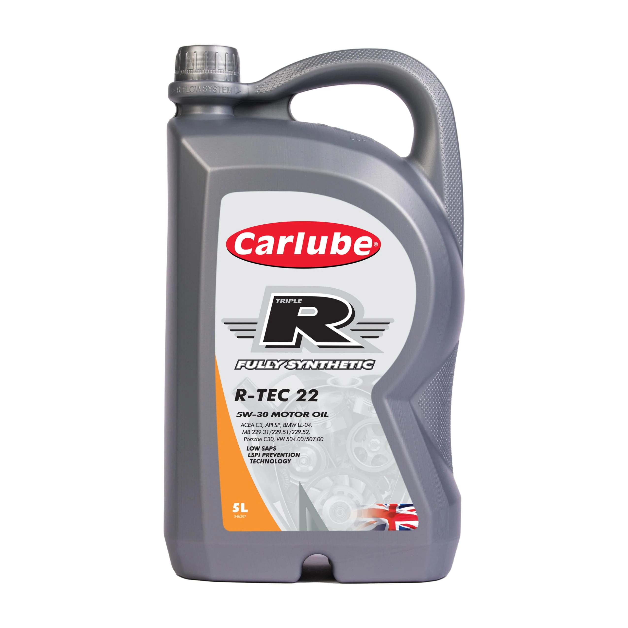 Carlube Triple R 5W-30 ACEA C3 Fully Synthetic Engine Oil PETROL/DIESEL COMPATIBLE R-TEC 22 5L