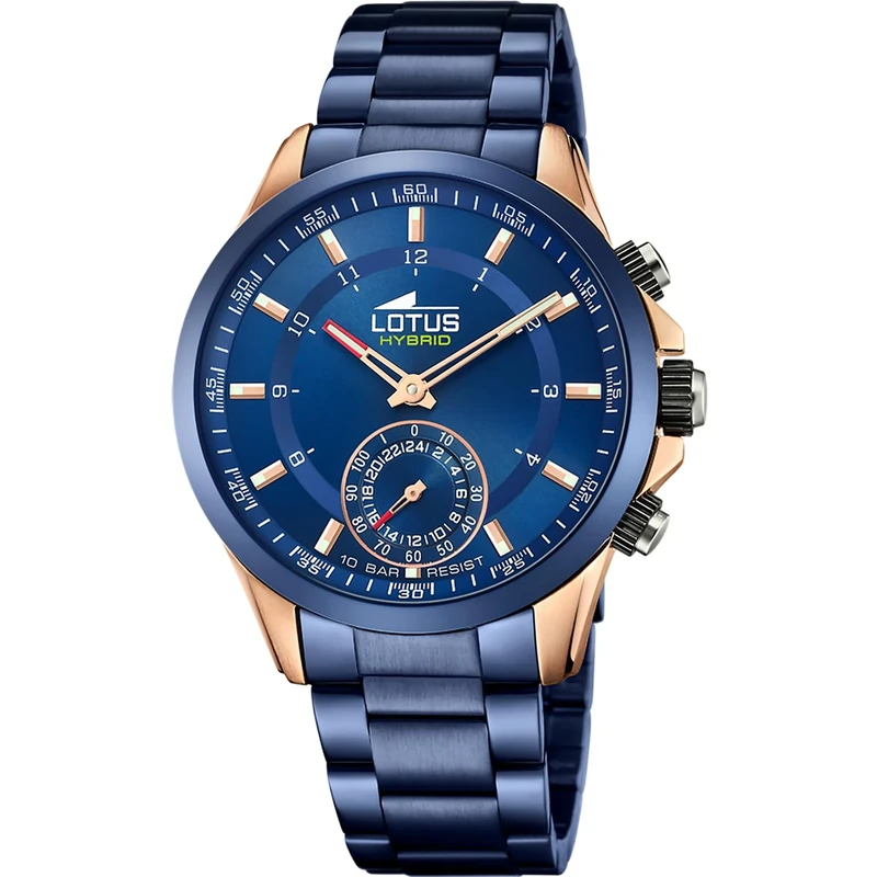 Lotus Men's Watch 18809/1 Connected Stainless Steel Case 316l Multi Stainless Steel Strap 316l Blue, one Size, Sporty