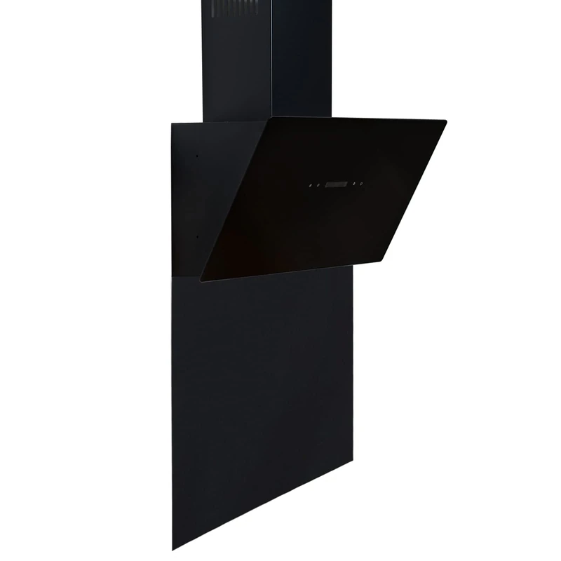SIA 60cm Black Angled Touch Control Cooker Hood & Toughened Glass Splashback
