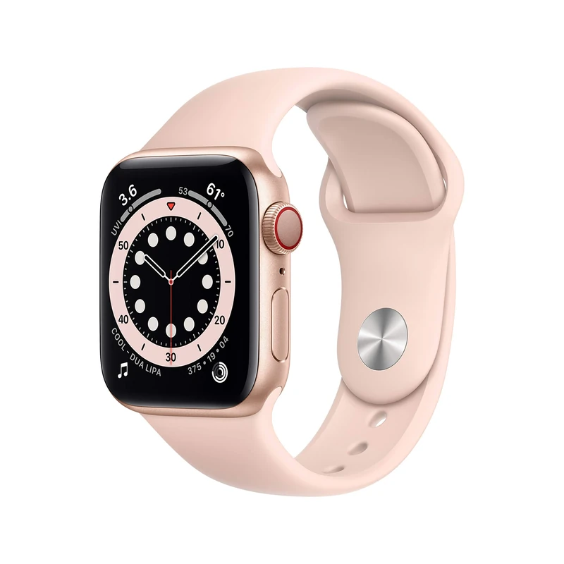 Apple Watch Series 6 (GPS + Cellular, 40MM) - Gold Aluminium Case with Pink Sand Sport Band (Renewed)