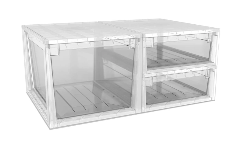 Terry, Set of 3 Light Drawer 52 XXL + 2 XL Drawers, Transparent, 3 Units - Image 1