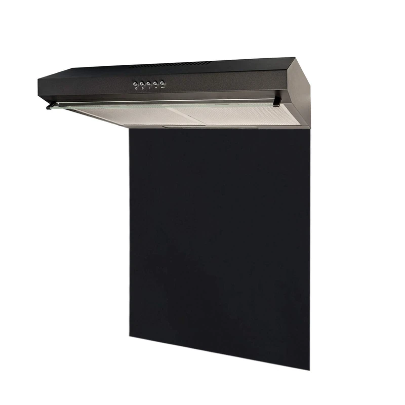 SIA VSR60BL 60cm Slim Visor Cooker Hood - Toughened Glass Splashback