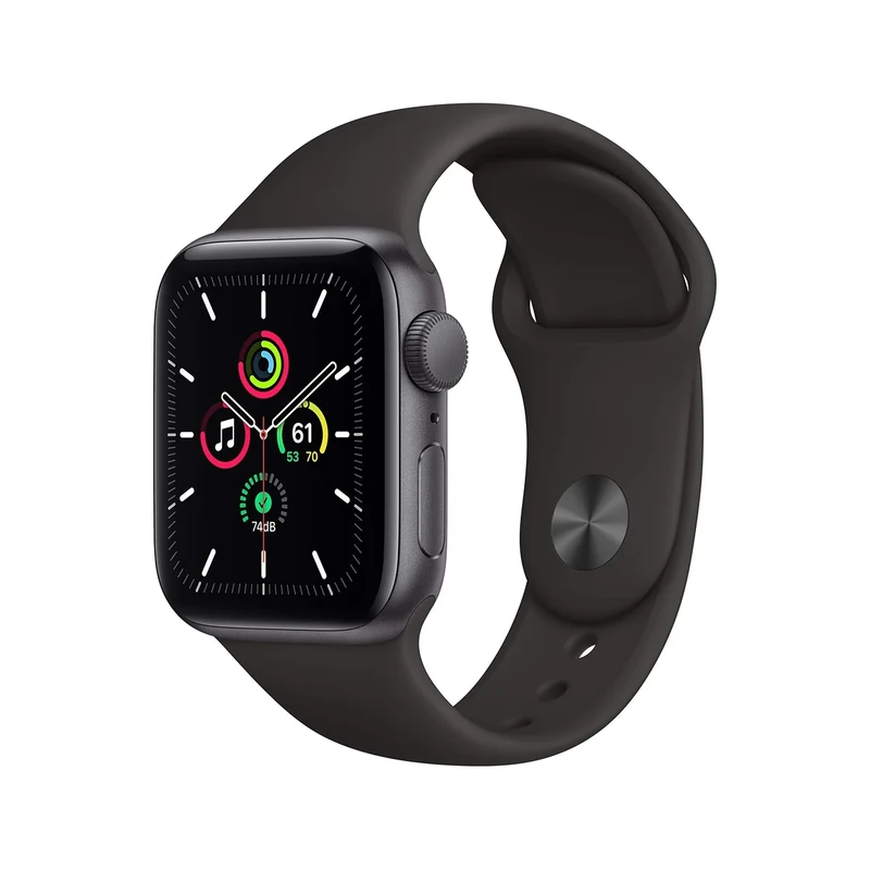 Apple Watch SE 2020 (GPS, 40MM) Space Grey Aluminium Case with Black Sport Band (Renewed)