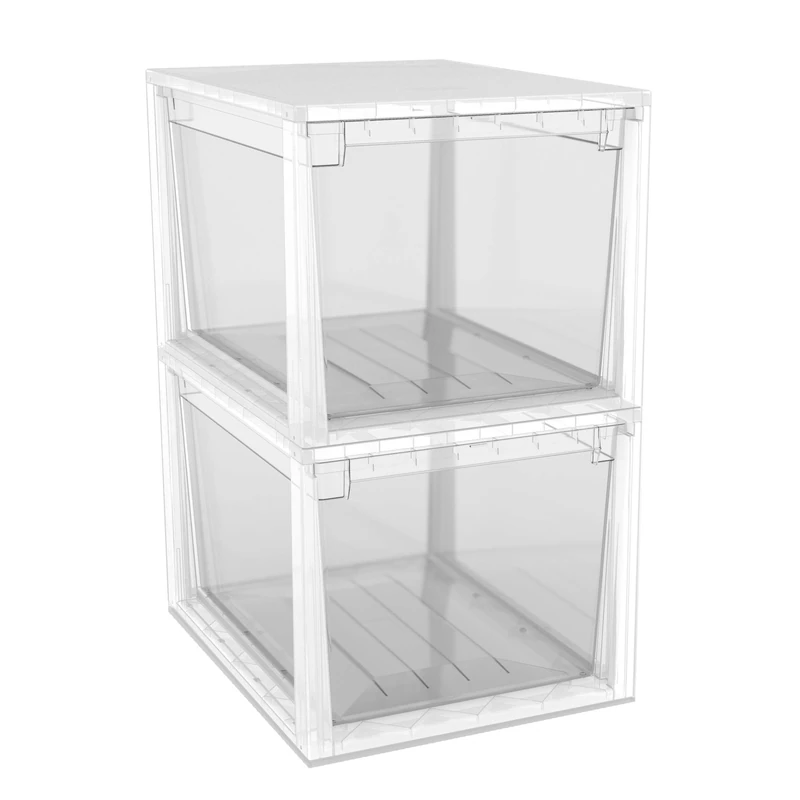 Terry, Set of 2 Light Drawer 52 XXL Drawers, Transparent, 2 Units