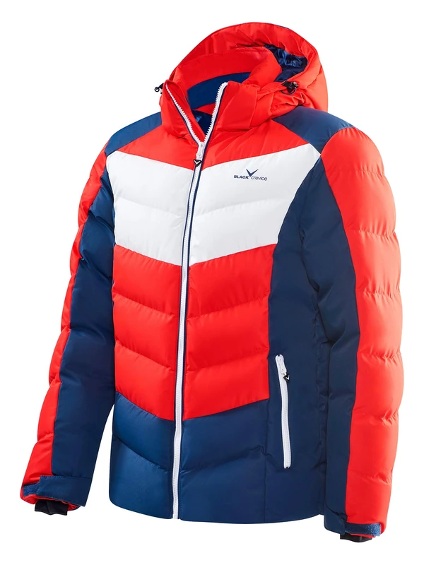 Black Crevice Men's Men's Ski Jacket, mens, Ski jacket., Red/Blue/White, 48 (EU)