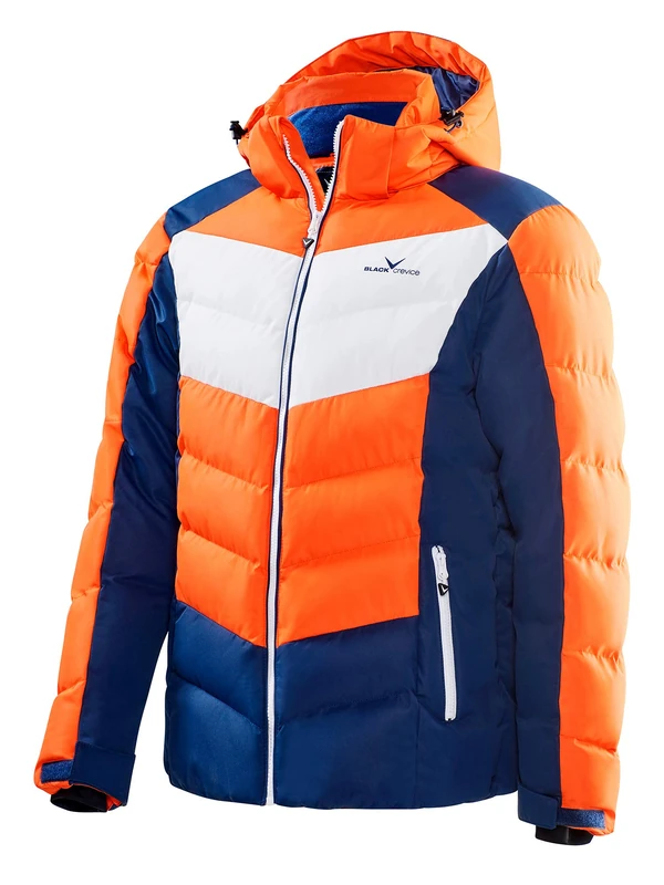 Black Crevice Men's Men's Ski Jacket, mens, Ski jacket., Orange/Blue/White, 48 (EU)