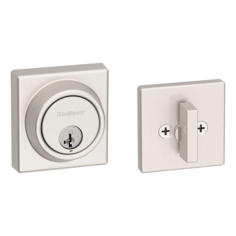 Kwikset 98160-015 Contemporary Key Control deadbolt, Satin Nickel - Image 1