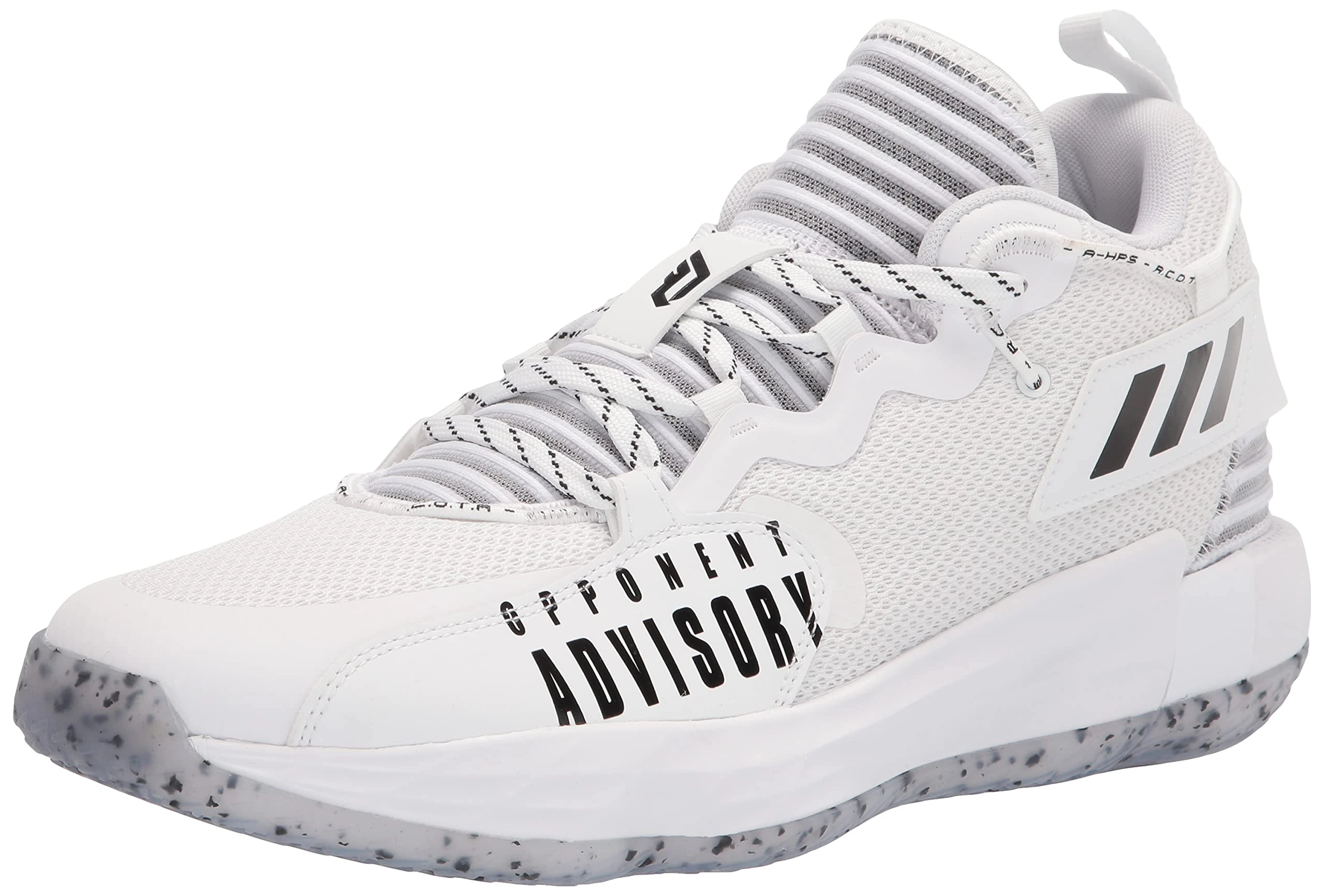 adidas Unisex Dame 7 Extply Basketball Shoe, White/Black/White, 8.5 US Men