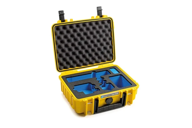 B&W International GmbH Outdoor Transport Case for GoPro 9 Type 1000 Yellow – Waterproof IP67 Certification, Dustproof, Shatterproof and Indestructible, 1000/Y/GoPro9