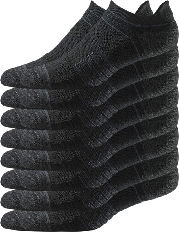 Strideline Basic Low Cut Socks | Quad-Ply Yarn Padding, Direct Compression and Zoned Cushioning (8 Pack)